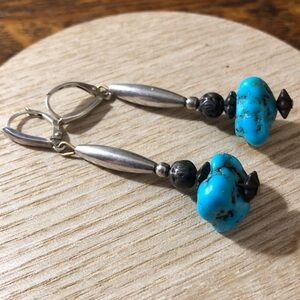Silver and Turquoise Dangle Earrings